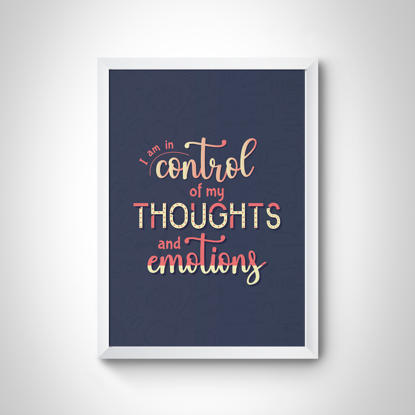 I am in Control of my Thoughts & Emotions: Poster (Framed/ A4)