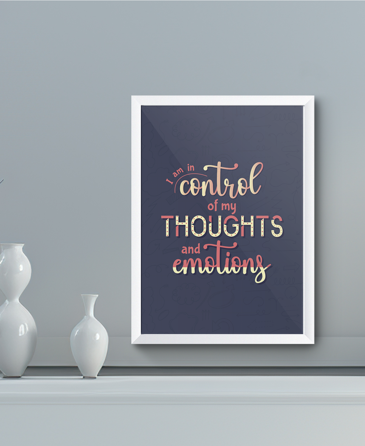 I am in Control of my Thoughts & Emotions: Poster (Framed/ A4)