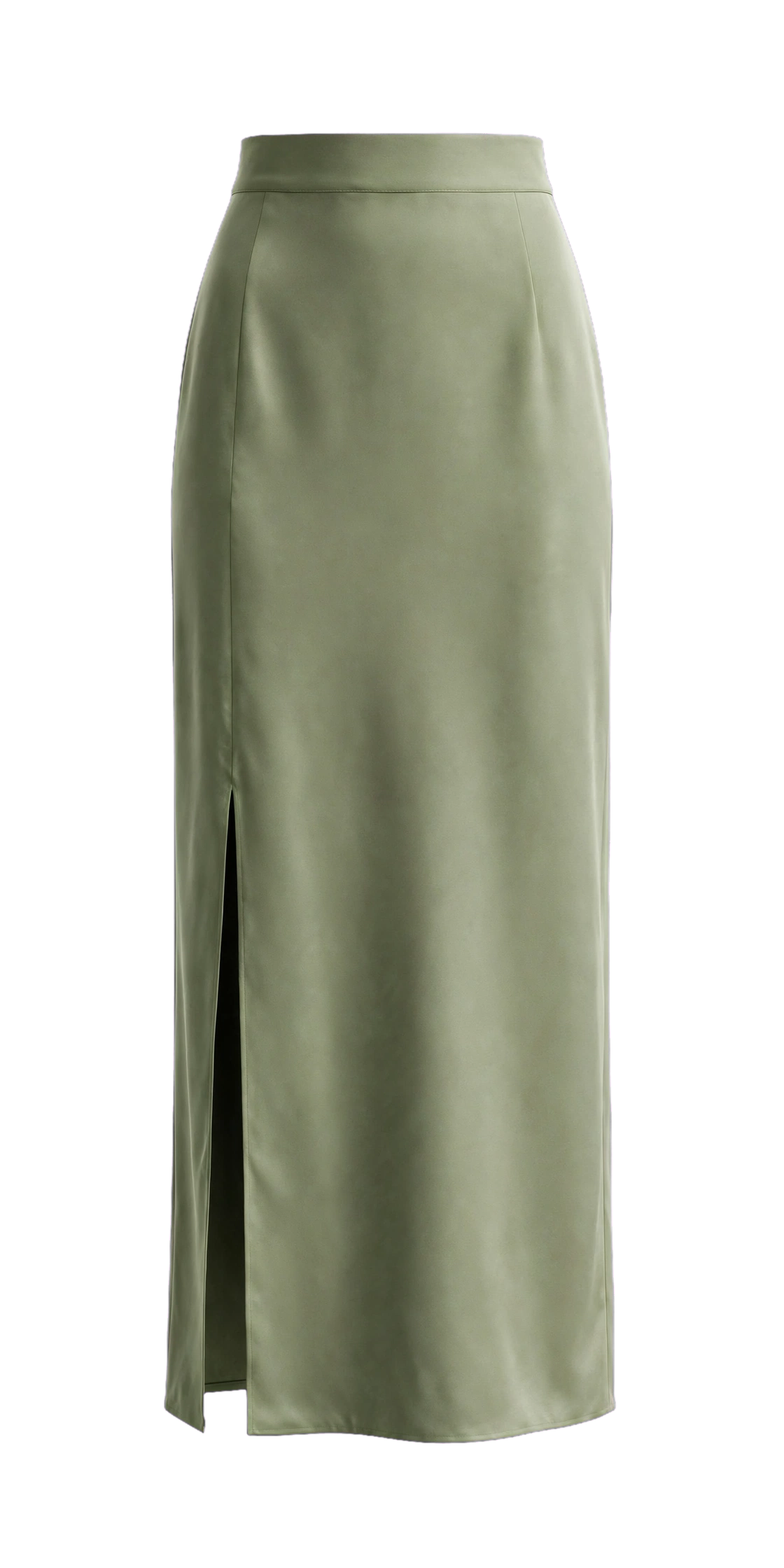 Artichoke Green Slit Pencil Skirt (Women | Long Skirt)