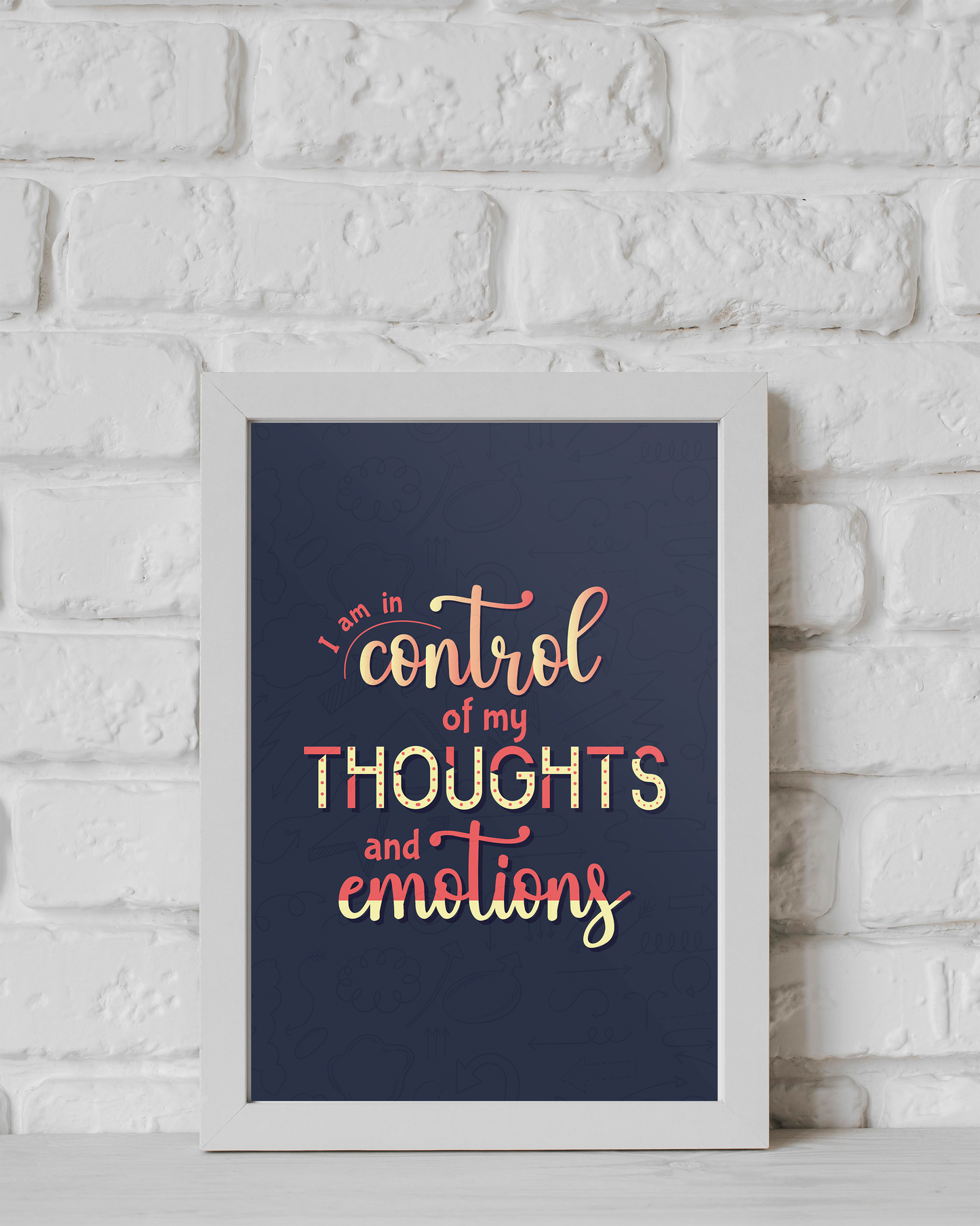 I am in Control of my Thoughts & Emotions: Poster (Framed/ A4)