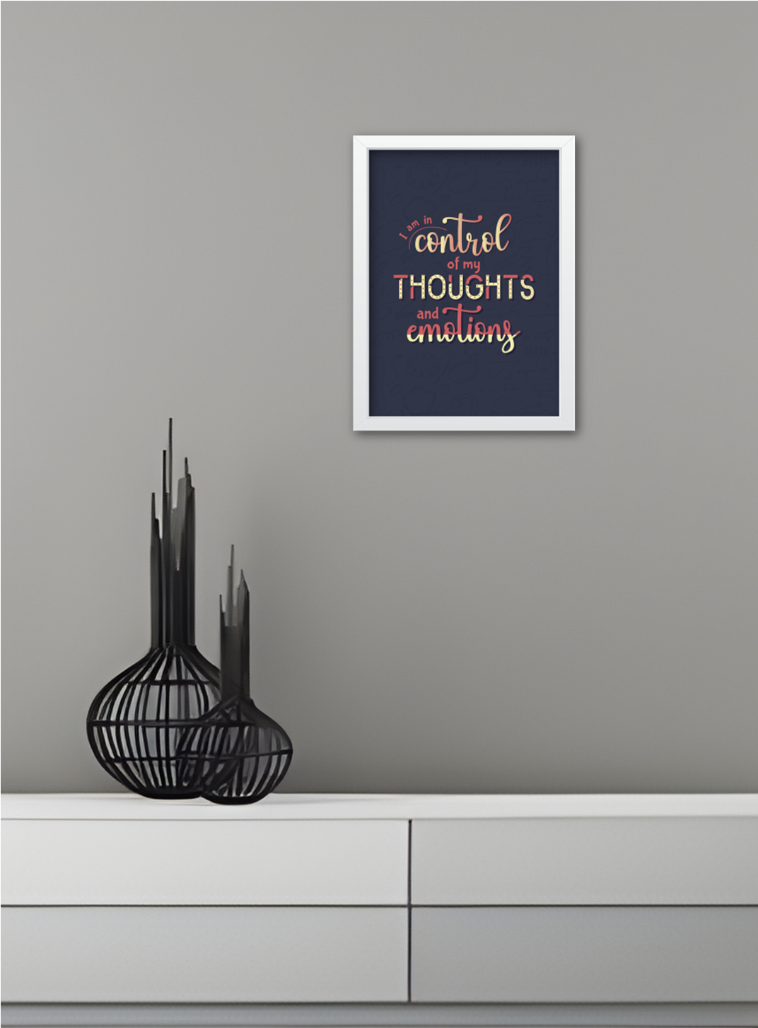 I am in Control of my Thoughts & Emotions: Poster (Framed/ A4)